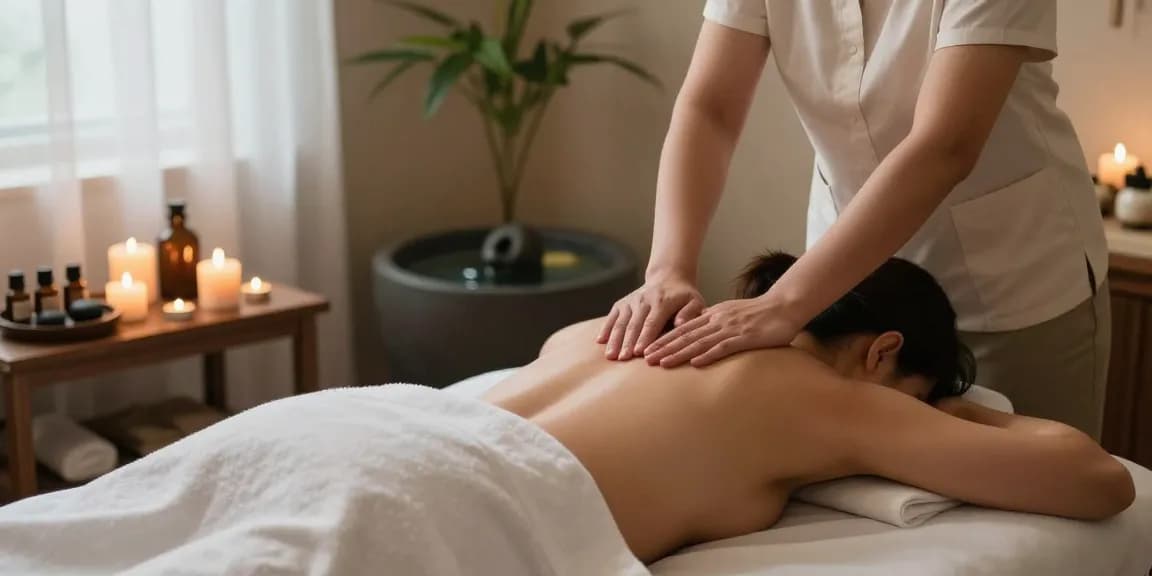 Serene atmosphere of 용인출장안마 massage therapy session promoting relaxation and wellness.