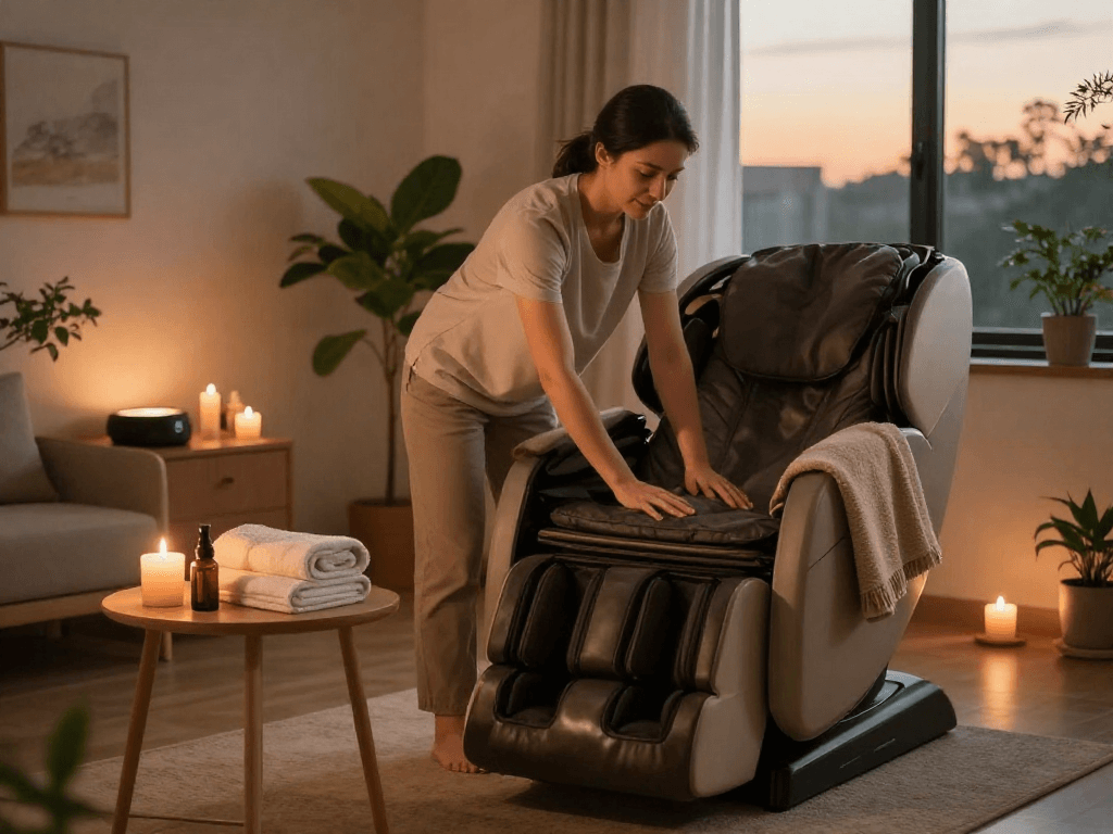 Enhance relaxation with 종로출장안마 in a cozy home massage setup.